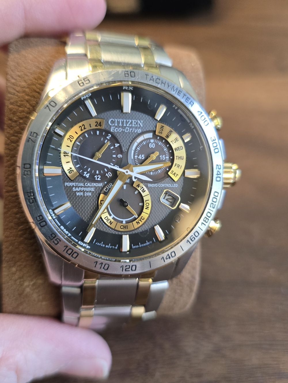 Citizen Eco-Drive Men's Chronograph Watch-Perpetual Calendar Radio Controlled